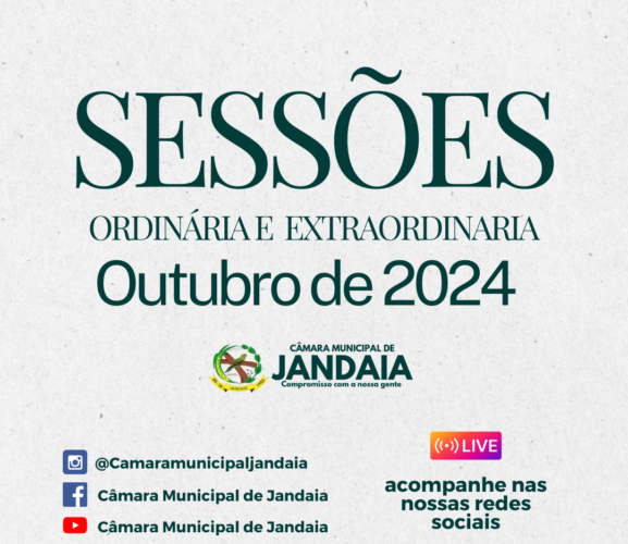 Sessões Ordinaria e Extraordinária de Outubro de 2024