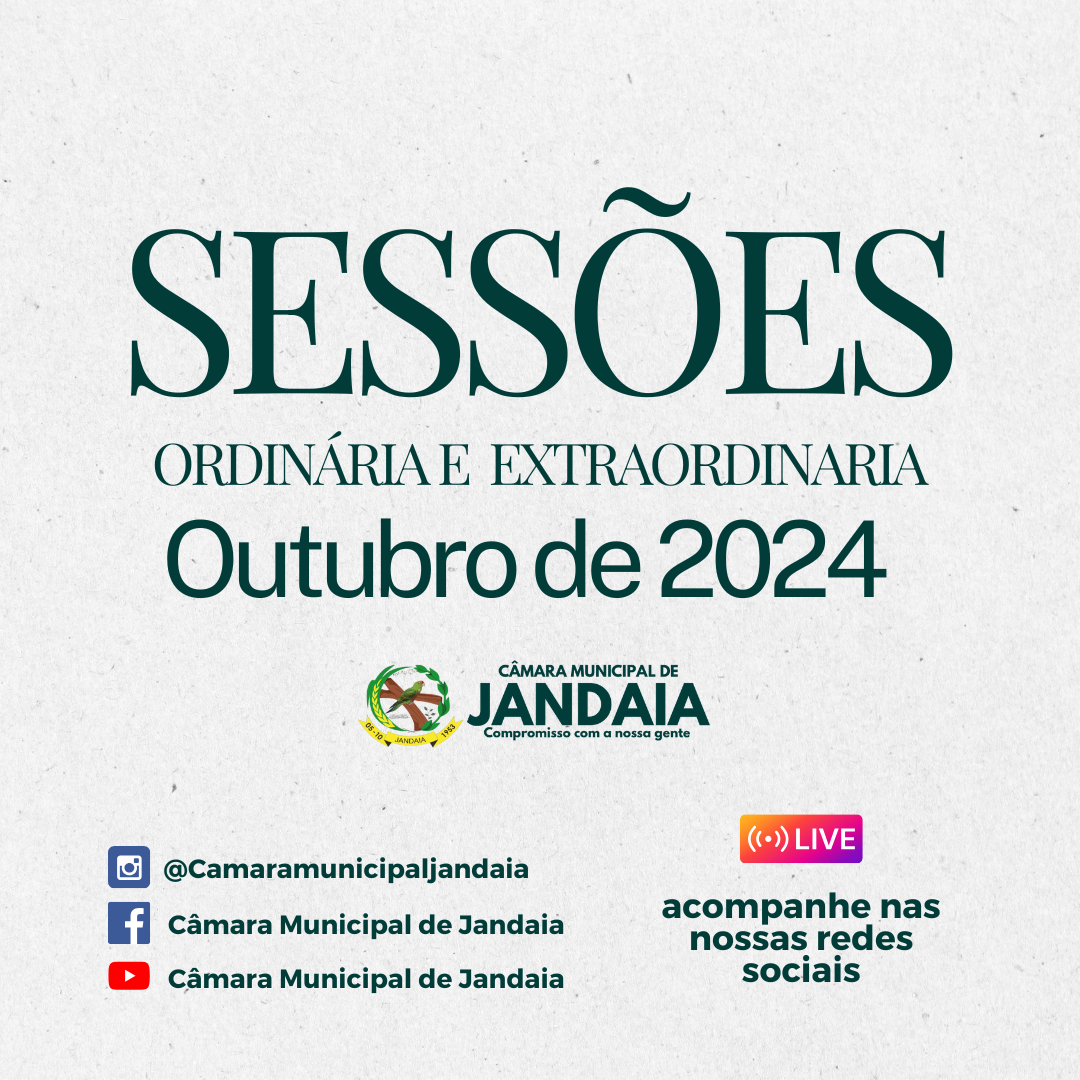 Sessões Ordinaria e Extraordinária de Outubro de 2024